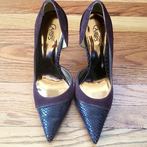 Brown leather heels